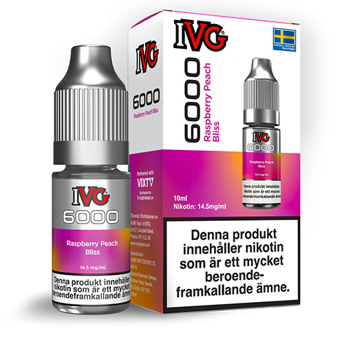 IVG 6000 - Nicsalt Raspberry Peach Bliss i gruppen E-Juice / Nikotinsalt hos NNVEN AB (Elekcig) (4250-01)